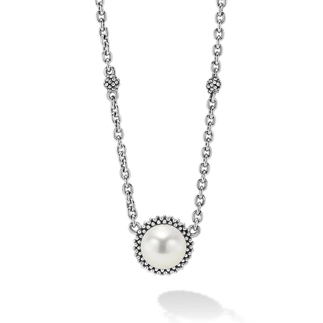 Lagos Sterling Silver Luna Pearl Pendant Necklace