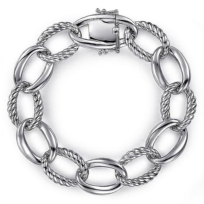 Gabriel & Co Sterling Silver Rope Link Chain Bracelet