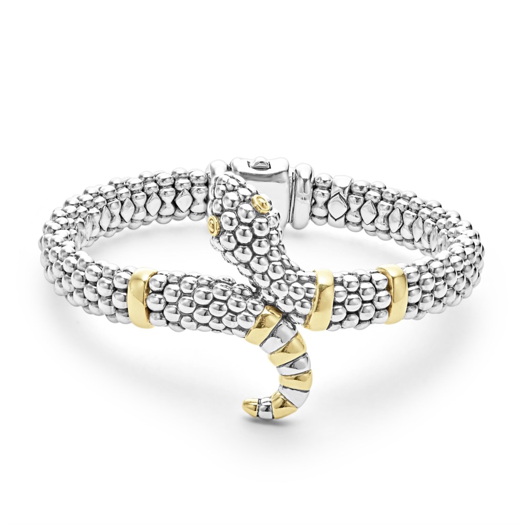 Lagos Sterling Silver and 18K Yellow Gold Snake Bracelet