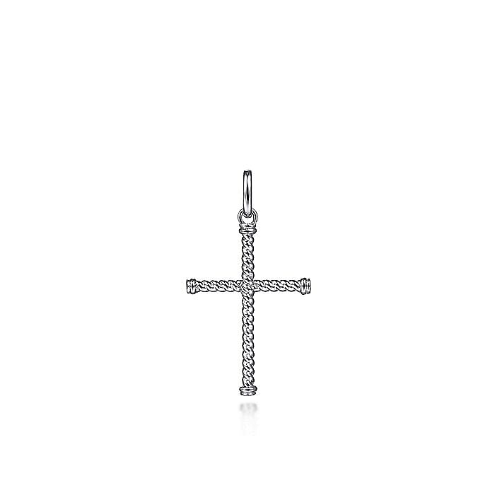 Gabriel & Co. Sterling Silver Hampton Twisted Rope Cross Pendant