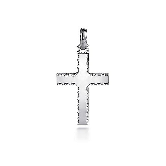 Gabriel & Co. Sterling Silver Cross Pendant with Beveled Trim