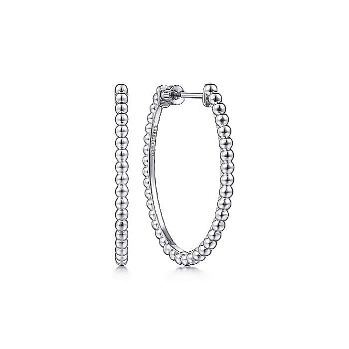 Gabriel & Co Sterling Silver Bujukan Oval Classic Hoop Earrings