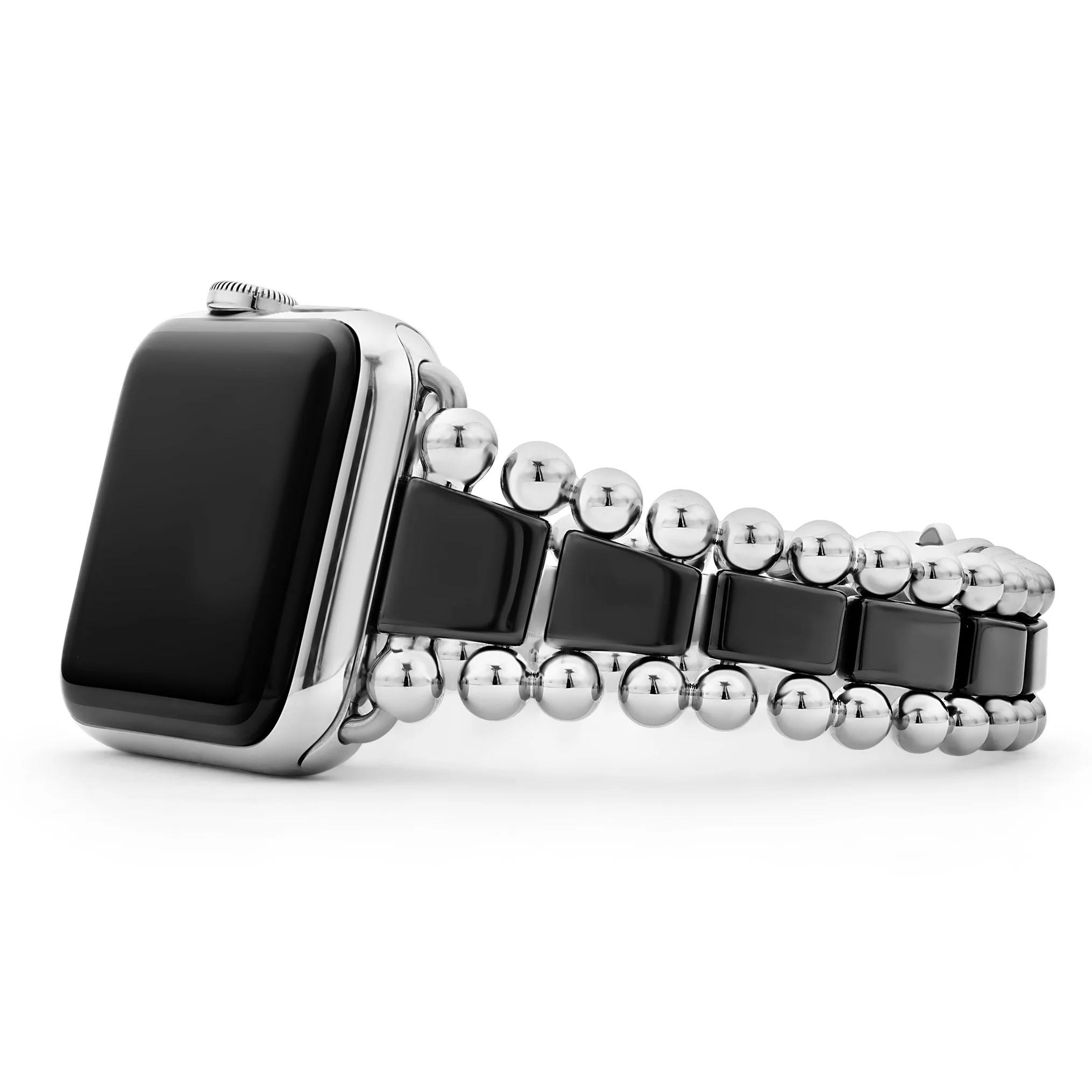 Lagos Stainless Steel Smart Caviar Black Ceramic and Stainless Steel 42-44mm Watch Bracelet