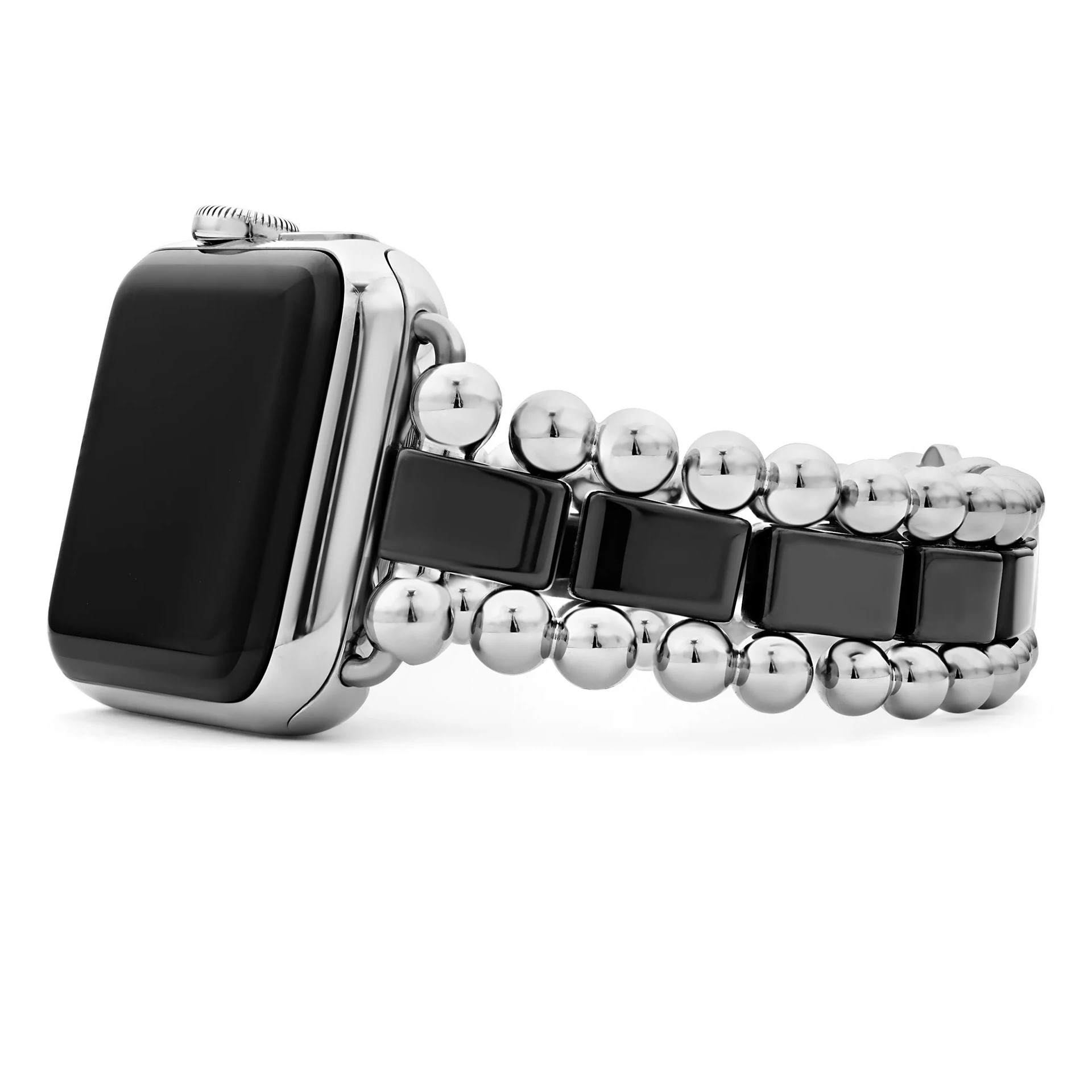Lagos Stainless Steel and Black Ceramic 38MM Link Smart Watchband