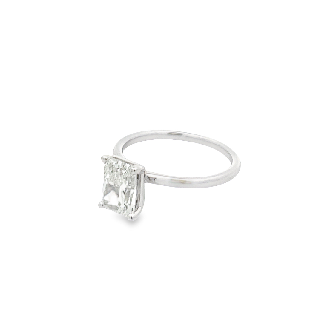 14K White Gold Solitaire Engagement Ring with 1 Lab Grown Radiant Cut Diamond 2.01 Cts F VS1 IGI LG538298627
