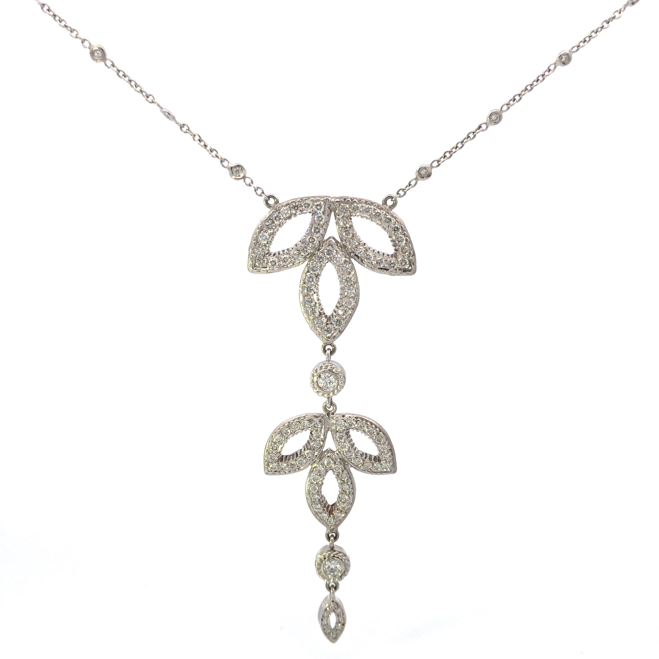 Estate Doris Panos 18K White Gold Diamond Necklace