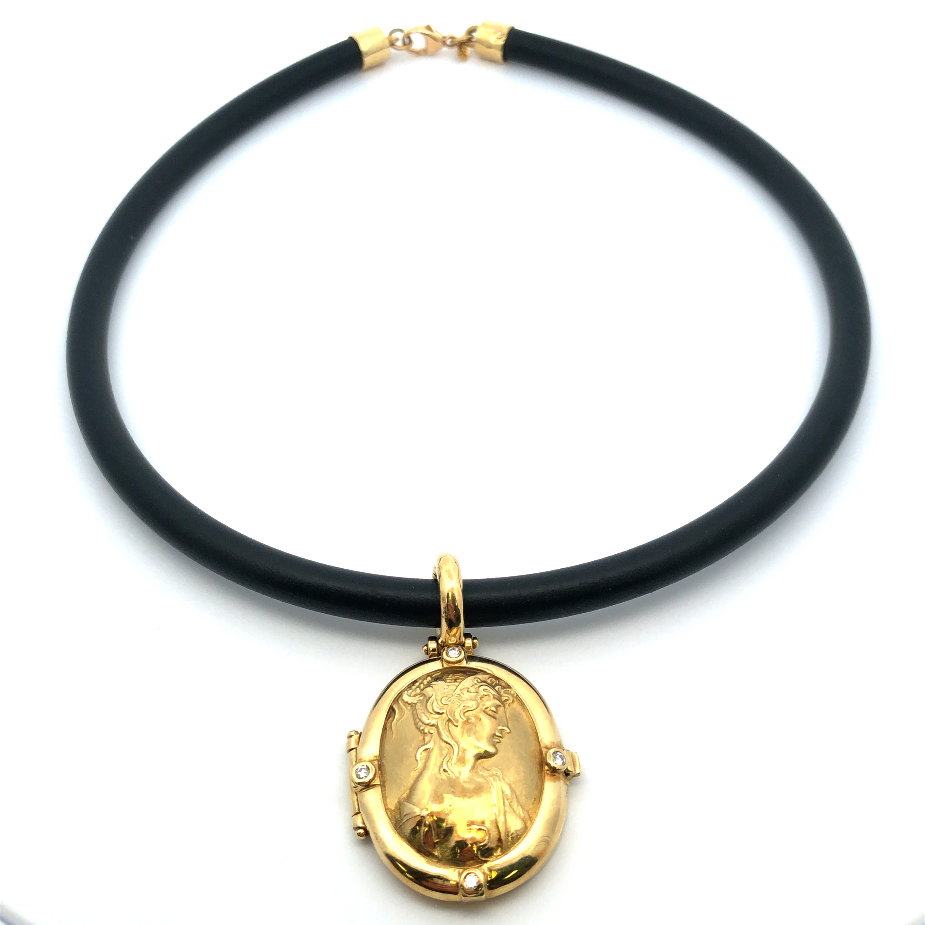 Estate Seidengang 18K Yellow Gold Athena Locket Necklace