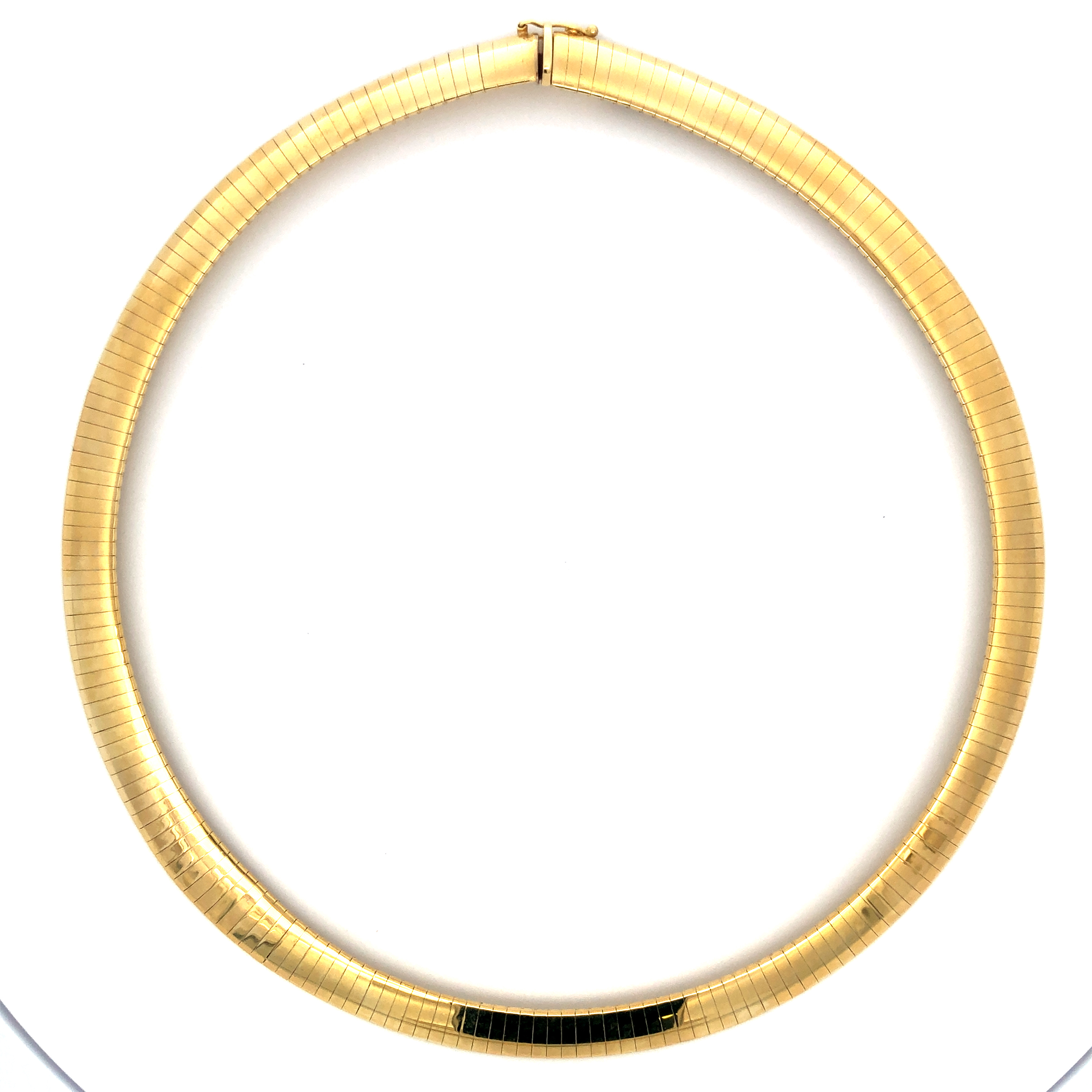 Estate 14K Yellow Gold 10mm Flat Chain Necklace